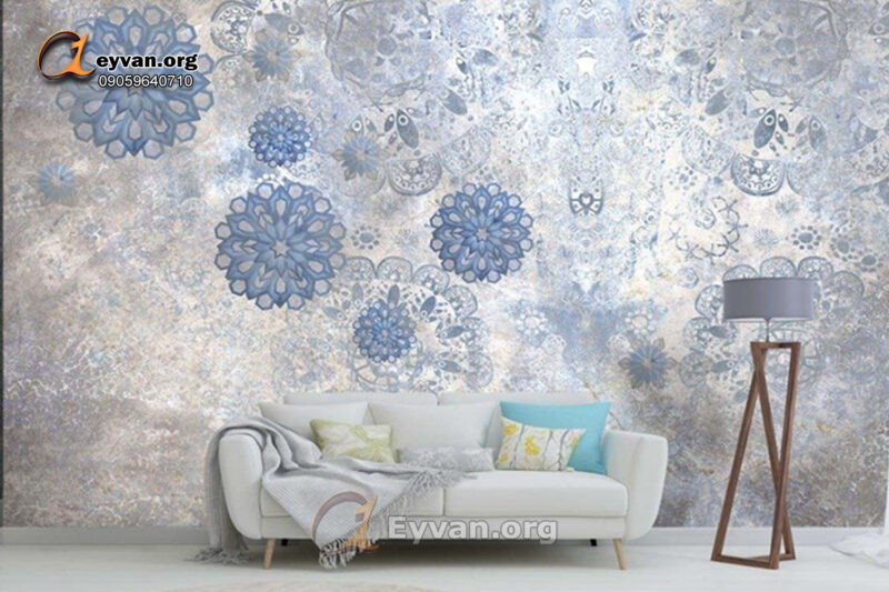 پوستر دیواری مدرن گل آبی