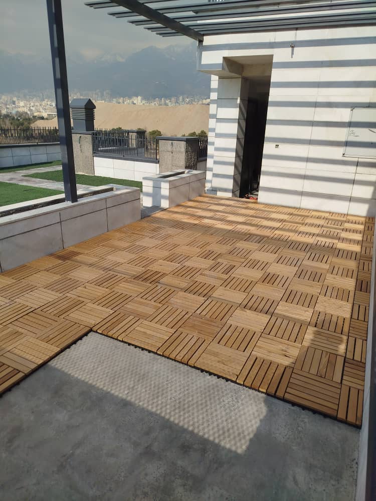 نصب چوب کف ضدآب ترمو روف گاردن