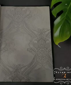 کاغذ دیواری داماسک گل نقره ایی 9001