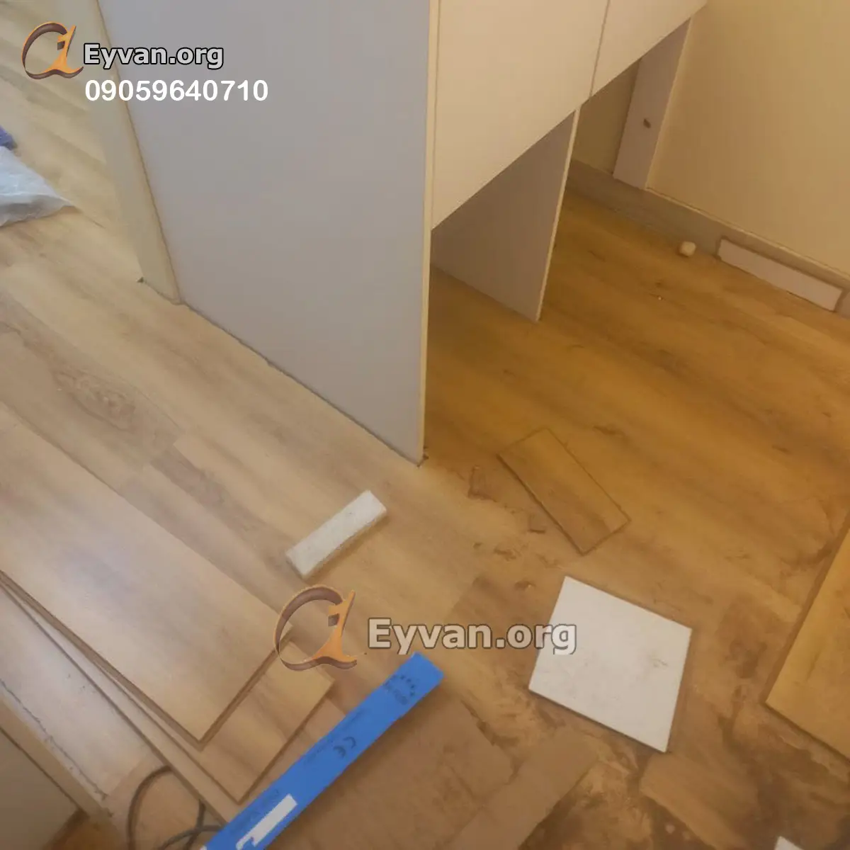 نصب و اجرای کد 610 پارکت لمینت ایوان با قرنیز