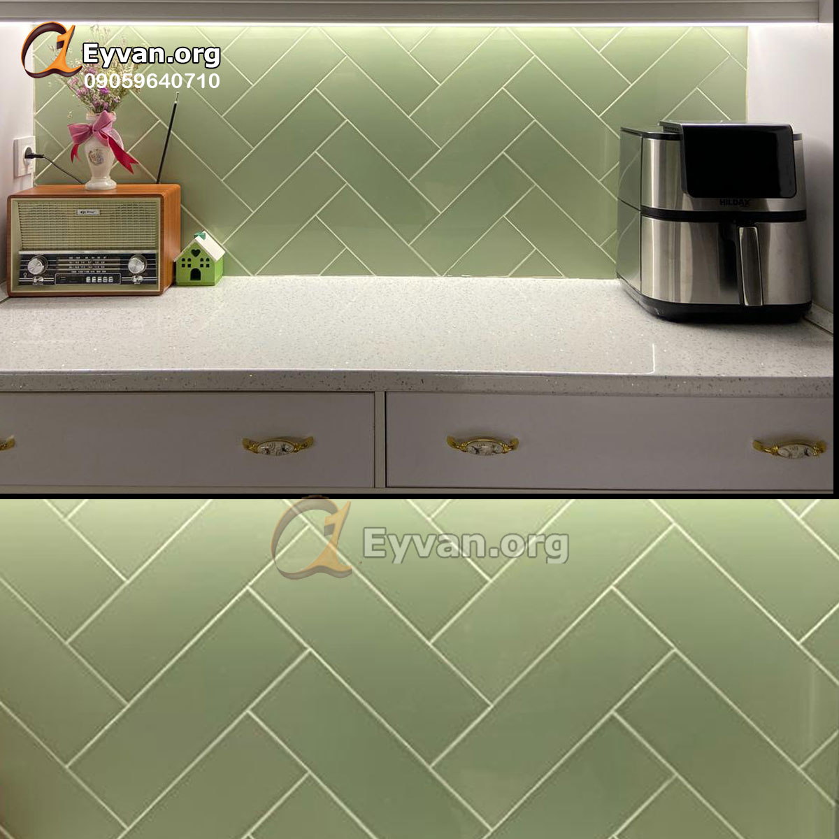 کاشی سبز روشن مات کد 90032